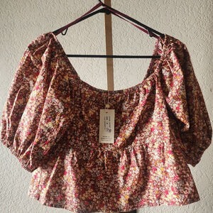 Floral Sim and Sam Crop Top